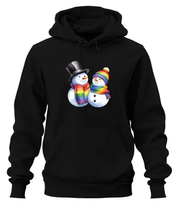 Produktbild von LGBTQ+ Schneemänner - Weihnachten Weihnachtsgeschenk Hoodie Kapuzenpullover, Schwarz, S
