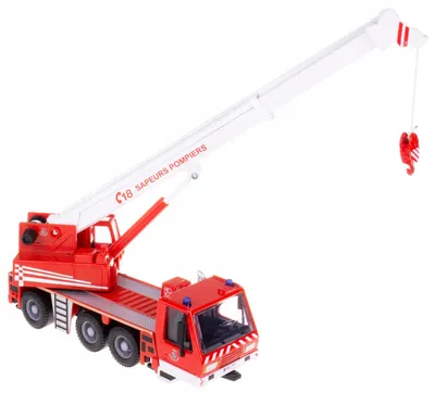 Produktbild von Bburago Feuerwehrkran Rot Metallmodell 1:50