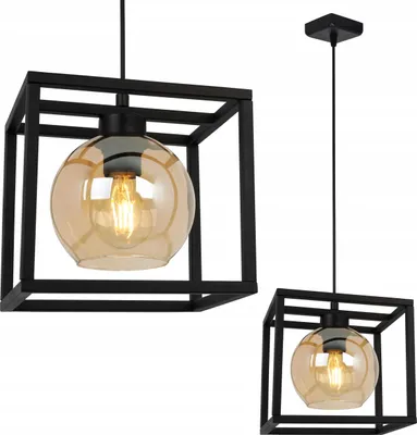 Produktbild von Hängelampe Käfig Elegant Glaskugel Honig