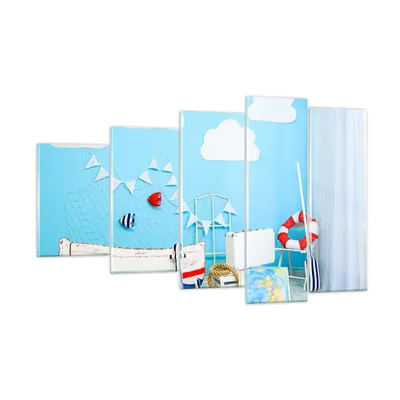 Produktbild von Bilder auf glas - Boot Anker Wolken Junge - 100x60cm - Glasbilder - Wandbilder - Kunstdruck - zum Aufhängen bereit - Wanddekoration aus Glas - Glas Bilder - Wandbild auf Glas - GEG100x60-2940