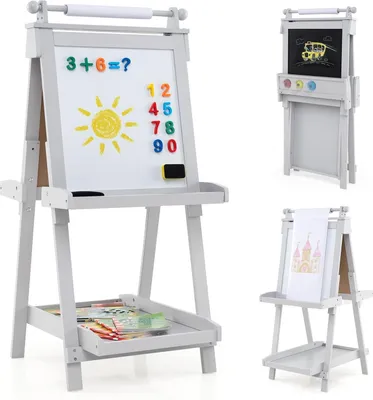 Obrázok produktu pre Nastaviteľný detský stojan s tabuľou a magnetickou tabuľou