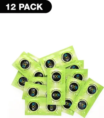 Zdjęcie produktu dla EXS Comfy Fit Ribbed & Dotted Condoms Prążkowane prezerwatywy z wypustkami, 12 sztuk