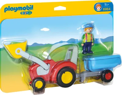 Produktbild von PLAYMOBIL 1.2.3. 6964 Traktor mit Anhänger