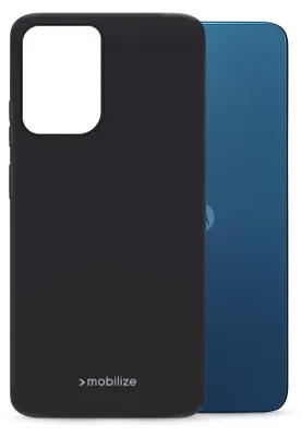 Produktbild von Mobilize Rubber Gelly Handyhülle für Motorola Moto G34 Hülle Flexibles TPU Backcover - Matt Black