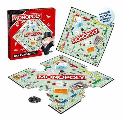 Produktbild von Monopoly No. 9 Original - Das Puzzle Spiel 1000 Teile mit Poster Größe 53 x 53cm