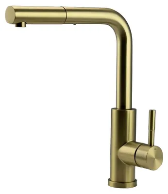 Produktbild von Pure.Sink Elite Steel Spark-S Küchenarmatur, PVD-beschichtet in gebürstetem Gold, mit ausziehbarem Auslauf PS8041-60