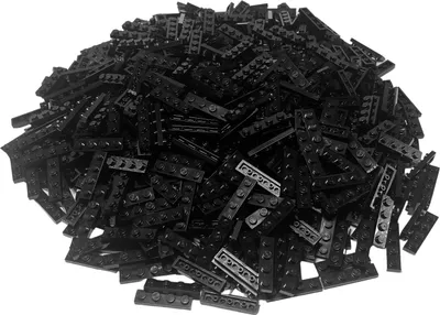 A pile of black LEGO bricks.