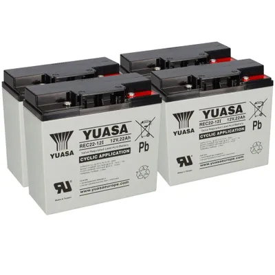 Produktbild von 4x AGM BLEI AKKU 12V 22Ah kompatibel 48V SCOOTER ROLEKTRO 5 ECO-CITY PLUS 45 REC22