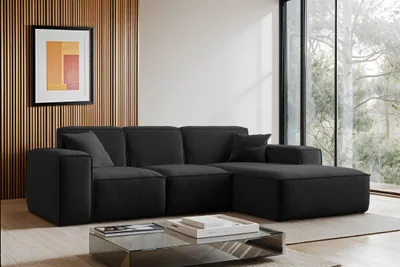 Produktbild von Kaiser Möbel Ecksofa L-Form Siena Stoff Maloy Schwarz Rechts