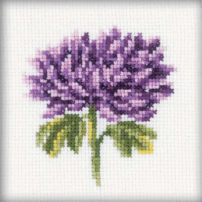 Obrázek produktu pro RTO Cross stitch set "Chrysanthemums" H166, počítaný vzor, 10x10 cm