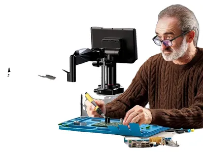 Obrázek produktu pro Digitální mikroskop, 2000násobné zvětšení, 8palcový displej, kovová konstrukce,  CE, funkce automatického zaostřování