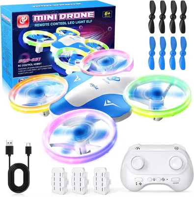 Produktbild von Mini Drohne für Kinder Spielzeug, RC Flugzeug Spielzeug, 3 Akkus, DIY Drohne (für Kinder und Anfänger Indoor & Outdoor Geschenke für Jungen Mädchen)
