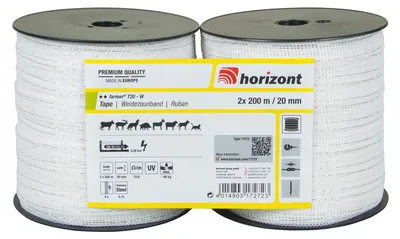 Produktbild von Weidezaunband Farmer Doppelpack, T20-W, 20 mm, weiß