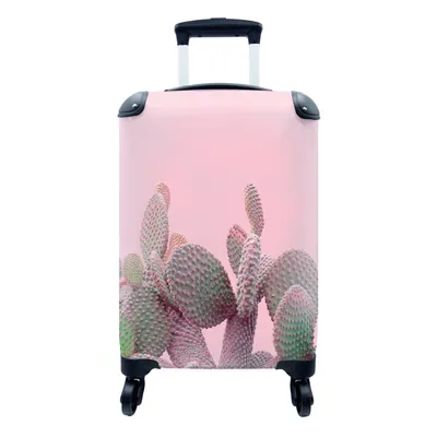 Produktbild von MuchoWow® Koffer Handgepäck Trolley Rollkoffer Kleine Reisekoffer mit 4 Rollen - Kaktus - Pflanzen - Sommer - Cabin Size < 55x40x23 cm & 55x40x20 cm - Fotokoffer - Kabinenkoffer - Boardgepäck - Reise-Box - Reisekoffer - Reisegepäck - Koffer mit Bild - Trolley für Kinder