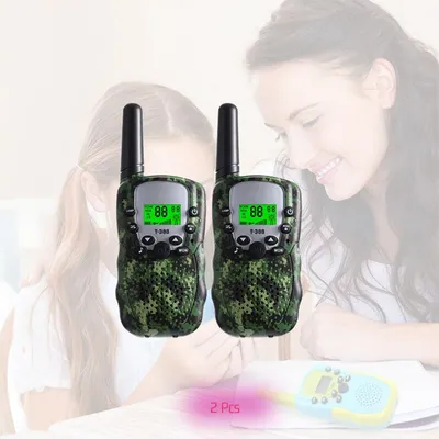 Produktbild von Kinder Walkie Talkie 2PCS Outdoor Remote Control Interaktives Spielzeug mit Hintergrundbeleuchtung LCD-Taschenlampe Urlaub Geschenk für Jungen und Mädchen