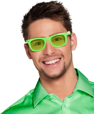 Immagine prodotto di Divertenti occhiali da festa per adulti verde neon - Taglia unica