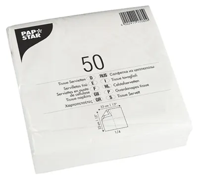 Produktbild von PAPSTAR Lunch-Servietten 330 x 330 mm 2-lagig weiß 50 Stück