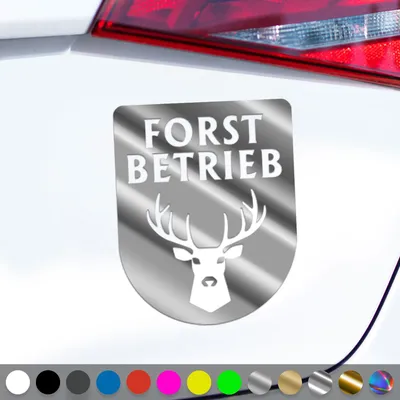 Produktbild von PantherPixel Forstbetrieb Aufkleber Forstwirt Forstwirtschaft Sticker Auto Geschenkidee Farbe Chrom-Silber