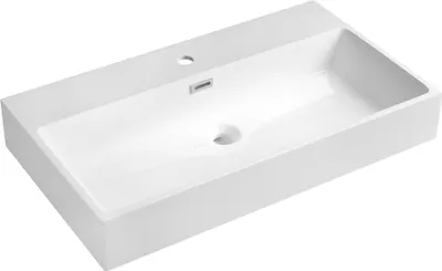 Obrázek produktu pro Umyvadlo AQUATIC, litý mramor, 80x46cm, bílé