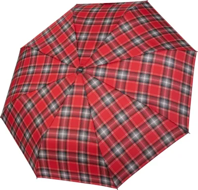 Image de doppler parapluie de poche parapluie Fiber Check Automatic Magic Karo Red rouge