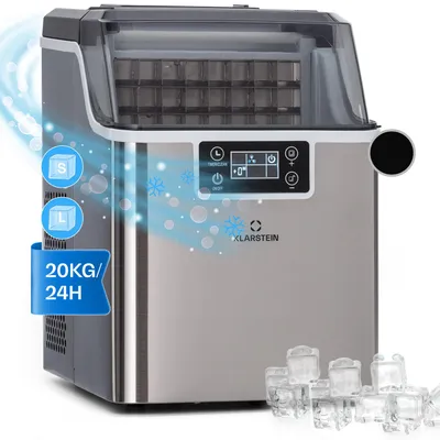 Image de Klarstein Machine a Glacons, Machine à Glacons pour la Maison, Machine a Glacon 3,2 litres, Fonctionnement Rapide, Ice Maker 20kg de Glace, Petits et Grands Glaçons, Machines à Glaçons Autonettoyante