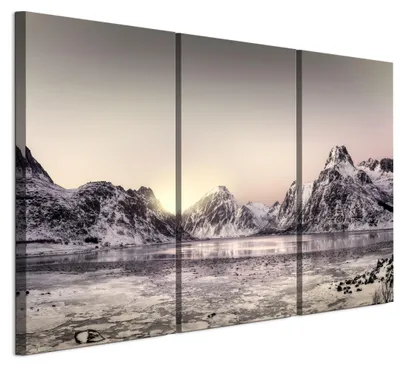 Image de Ensemble de 3 tableaux décoratifs LUMASOUL pour salon, représentant un paysage, dimensions 90x60 cm. Ensemble de 3 tableaux sur toile, idéal pour chambre, couloir, bureau et cuisine