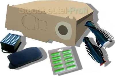 Produktbild von 20 Staubsaugerbeutel VK130/131 + Filter + Ersatzbürsten für Motorbürste-EB350/351 + 10 Duft geeignet für Staubsauger Vorwerk Kobold 130 131