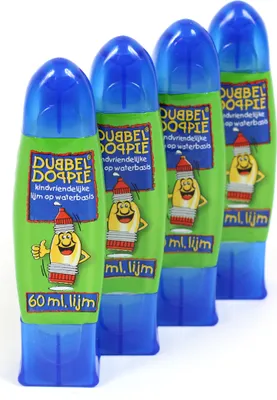 Produktbild von 4er Pack Kinder Bastelkleber im praktischen Dosierstift mit 2 Spitzen / Ungiftig