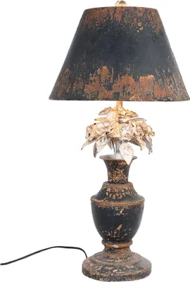 Produktbild von Clayre & Eef Tischlampe Ø 36x73 cm Grau Eisen Blumen