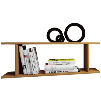 Immagine prodotto di Scaffale in legno appeso | Scaffale salvaspazio | Dimensioni: H. 28 x W. 80 x D. 20 cm | Elegante mensola appesa | Scaffale portaoggetti | Libreria | Tavola da parete - Sirola Mini