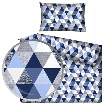 Produktbild von Designpremium Kinderbettwäsche blau Dreiecke 100x135 cm