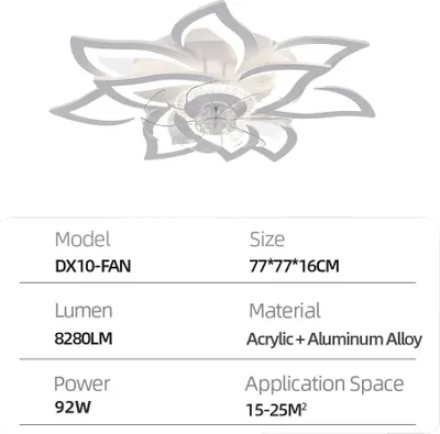 Image de Ventilateur de plafond, éclairage LED, télécommande via application, blanc, intensité réglable via l'application