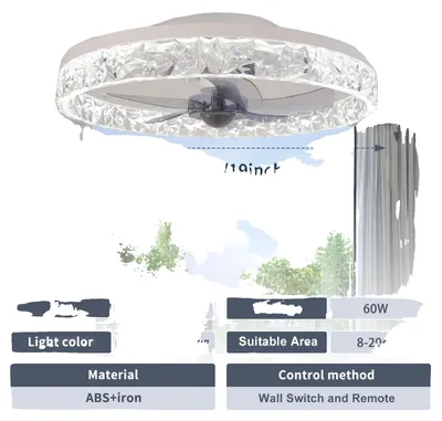 Produktbild von Deckenventilator, Fernbedienung, dimmbares Licht, Weiß