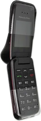 Immagine prodotto di caseroxx custodia in pelle con clip da cintura compatibile con Doro Primo 401 in vera pelle, custodia con clip da cintura e finestra di visualizzazione