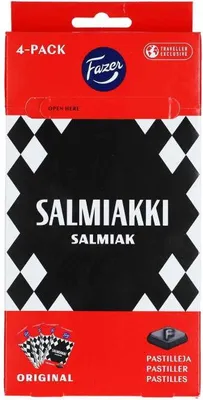 Produktbild von Fazer Salmiakki Travel Edition 4x40g