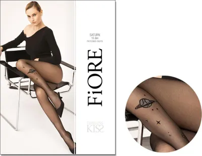 Produktbild von Damenstrumpfhose mit Knöcheltattoo Planet 4 Black