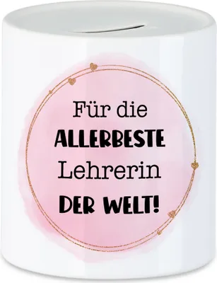Produktbild von Für die allerbeste Lehrerin der Welt Spardose Geschenkidee Weihnachten Geburtstag Abschied Klassenlehrerin
