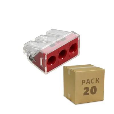 Produktbild von 10 Pack Schnellverbinder 3 Eingänge 2,5-6,0 mm² Rot