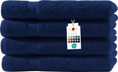 Produktbild von Duschtücher 70x140 cm aus 100% Baumwolle im 4er Set, Frottier Handtücher Set 500g/m2