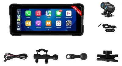Obrázek produktu pro GPS navigace, bezdrátové připojení CarPlay, kompatibilita s Android Auto, 2K DVR a ovládání, bez b