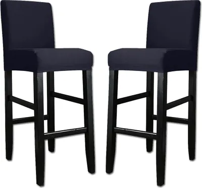 Obrázek produktu pro 2-pack barová stolička barová stolička židle kryty univerzální stretch jídelna židle kryt, tmavě modrá