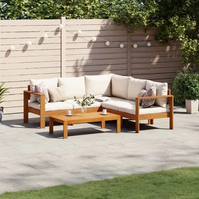 Produktbild von "2025"cloris 4-tlg. Garten-Sofagarnitur mit Kissen Massivholz Akazie,Gartenset Sitzgruppe CHY28073