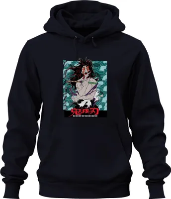 Obrázek produktu pro Kokushibo Demon Sword Six Eyes Anime Gift Halloween Uni mikina s kapucí, Navy, XXL