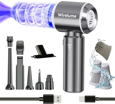 Produktbild von Wirelume Mini Handstaubsauger Akku kabellos 25000Pa, 4-in-1 Autostaubsauger klein, Zyklon-Saugleistung, leicht & wiederaufladbar für Auto, Tierhaare