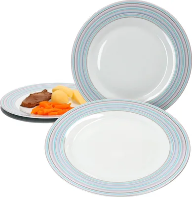 Produktbild von Ritzenhoff Doppio Circle 4er Set Speiseteller Essteller Platte Liniendekor Ringe