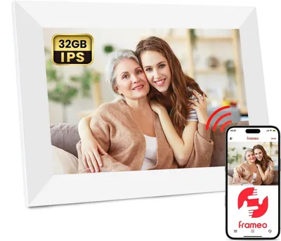 Produktbild von Digitaler Bilderrahmen, Elektronischer Fotorahmen, 10,1 Zoll IPS Touchscreen & Frameo App, 32 GB Speicher, 1280x800 IPS-Display, Multi-Device-Sync