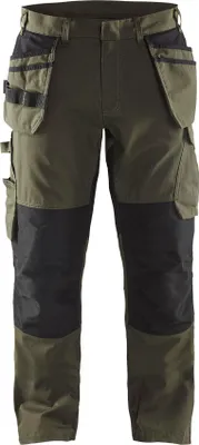 Produktbild von Blakläder Service Bundhose mit Stretch und Nageltaschen 1496 1330 in div. Farben, Farbe:olivegrün/schwarz, Größe:56