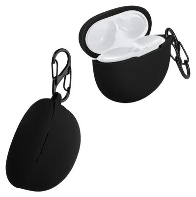 Produktbild von kwmobile Schutzhülle für Huawei Freebuds 4i Hülle - TPU Silikon Case für Kopfhörer Ladecase - stoßfestes Cover mit Karabiner - Schwarz