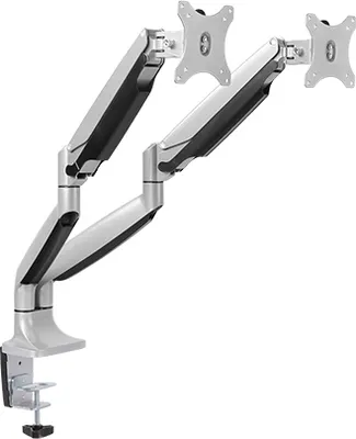 Produktbild von Dual Aluminium Gasdruck Monitor Tischhalterung 2x 32 Zoll Diagonale bis 2x 9kg Gewicht VESA 100 75 Halterungsprofi Office-GS324A