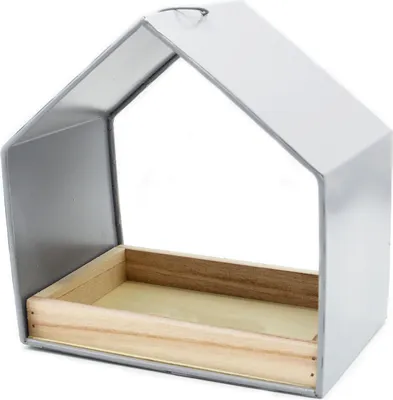 Produktbild von UNUS Vogelfutterhaus zum Aufhängen mit herausnehmbarer Futterschale Hellgrau